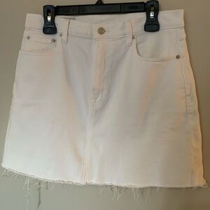 Gap White Cut Off Mini Skirt